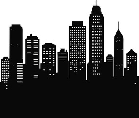 Fototapeta premium skyline silhouette cityscape vector with transparent background