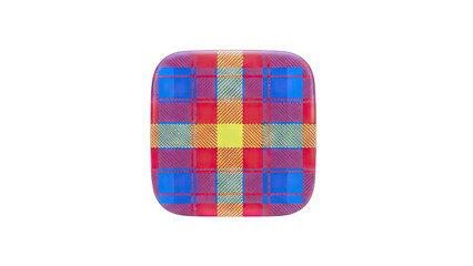 Plaid Patterned Object Isolated on White Background