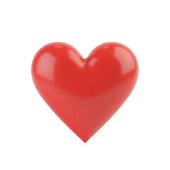 Fototapeta premium Glossy red heart shape isolated on transparent background