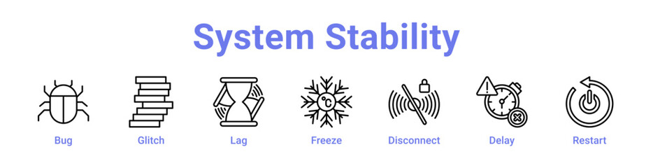 Obraz premium System Stability Icon Banner