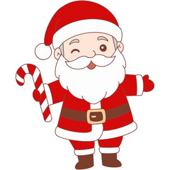 Cartoon Santa Claus Waving - 1