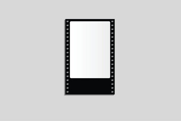 Vintage black film strip frames mockup with blank white placeholders. Movie cinema borders for photography, video editing assets, and nostalgic retro graphic.Art design reel cinema filmstrip template