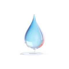 Clear blue water drop isolated on transparent background
