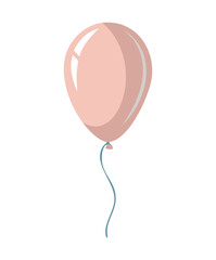 Single pink balloon with blue string for minimalist birthday party celebration and festive holiday event decoration