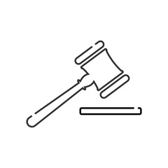 Gavel symbol of justice and law icon vector logo