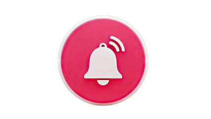 Notification Bell Icon on Pink Circle - Alert Concept