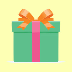 Premium teal gift box with orange ribbon for luxury surprise holiday celebration and elegant birthday branding present