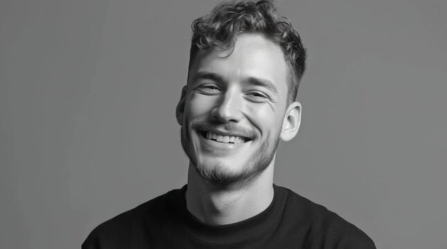 Minimal background portrait with subtle smile, conveying versatility, approachability, and professionalism. Clean, modern, adaptable corporate or lifestyle imagery.