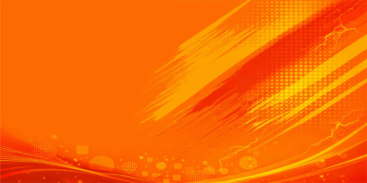 Abstract orange vector background featuring wave patterns with light yellow lines and curved motion effects for a decorative fire textured wallpaper design - Powered by Adobe