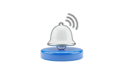 Notification Bell Icon with Signal - 3D Render