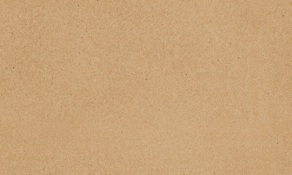 Paper texture &ndash; brown seamless craft cardboard background. Flat sheet of recycled beige kraft card.