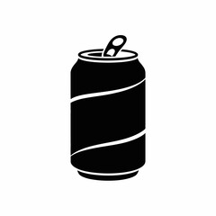soda, can, silhouette, vector, icon, clipart, beverage, drink, pop, blackwhite, monochrome, outline, aluminum, fizz, refreshment, carbonated, cola, energy, graphic, design, png, svg, download, stencil