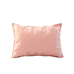 Soft pink satin pillow isolated on transparent background