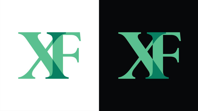 Turquoise xf logo on black background
