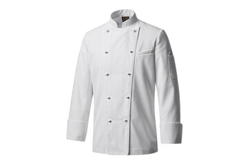 White chef jacket with buttons isolated on transparent background