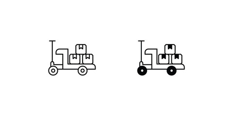 Obraz premium Material Handling set icon with white background vector stock illustration
