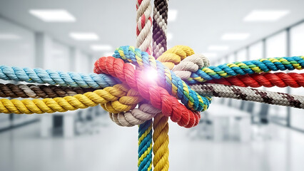 Connecting together and unity teamwork concept as a business metaphor for joining a partnership of d