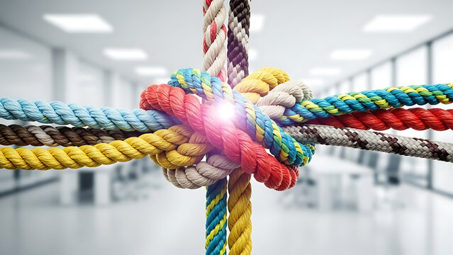 Connecting together and unity teamwork concept as a business metaphor for joining a partnership of d