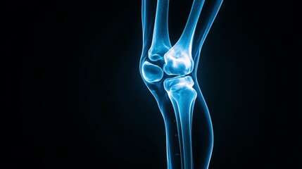 X-ray image of a human knee joint.