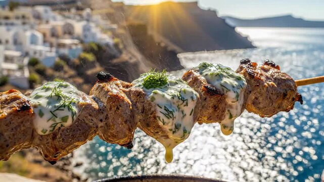 Santorini Sunset The Ultimate Greek Kebab Meat Drip
