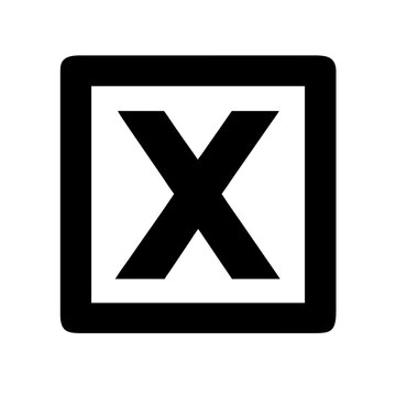 X Square Icon Vector Illustration
