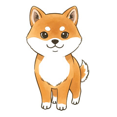 Red fox cartoon character with cute orange fur and playful tail in fun nature illustration