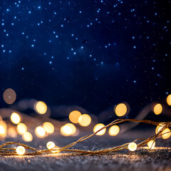 New Year Background with Dark Midnight Blue Backdrop and Soft Golden Light Streaks
