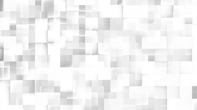 Abstract white background. Animation 3D Seamless geometric squares, minimalist design, modern texture, white template for presentation. Suitable social Media, business