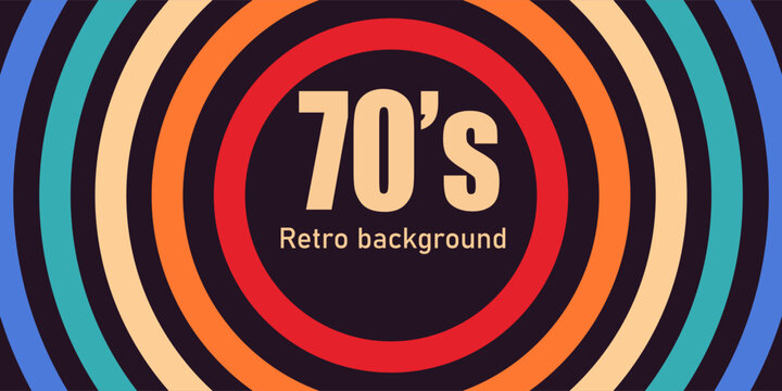 Design in futuristic 1970's 1980's 1960's era line frame retro style. Abstract perforated retro vintage background with circles element and retro colors. Vector funky illustration.