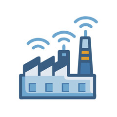 Obraz premium Modern smart factory concept showcasing industry 4.0 with connected technology illustration