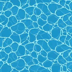 Obraz premium Abstract blue water surface texture rippling liquid pattern with light reflections seamless background for summer and aquatic themes