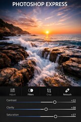 sunset over the ocean