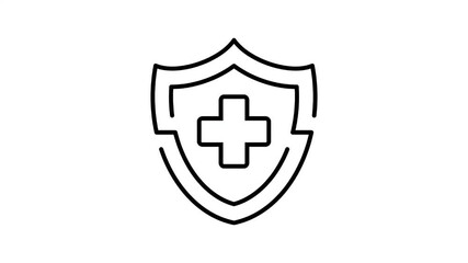 health shield icon line graphic animation