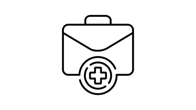 health bag icon line graphic animation