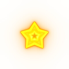 Layered neon yellow star outline png with transparency for video overlay