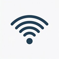 A simple, clean, and modern digital icon representing wireless internet connectivity. This graphic symbolizes Wi-Fi signals and network access