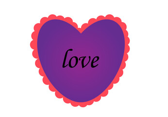 purple heart, love, on a white background,