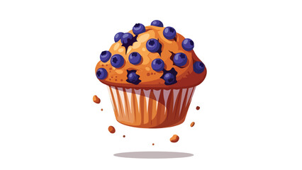 Delicious berry-studded baked treat a fluffy golden muffin bursting with vibrant fruit flavor a perfect morning pastry delight