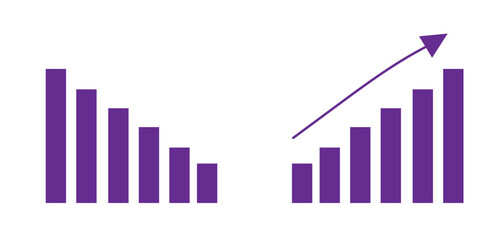 purple business scales on a white background,