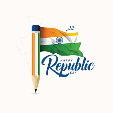 Happy 77th Republic Day India Celebration with Patriotic Elements with Fighter Jets Victory, freedom, patriotic and parade concept. Salute The World's Largest Democracy abstract vector illustration de