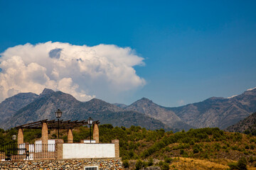 Mountain View With Patio and Clouds Over Spain