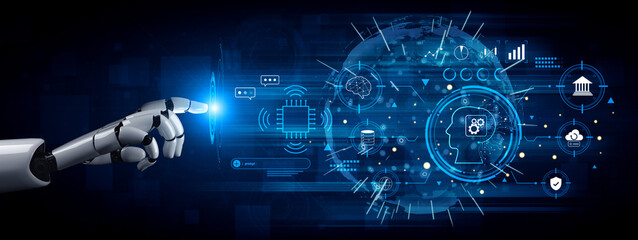 A futuristic command interface for an advanced AI system. This AI is used for high level business and financial data analysis. Motif