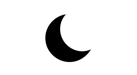 Black crescent moon shape symbol. © AHMAD