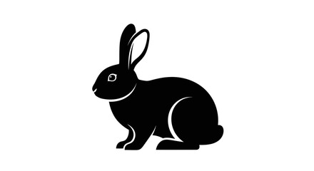 Black silhouette of a rabbit.