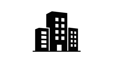 Black silhouette of city buildings.