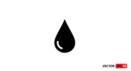 Black Teardrop Droplet Vector Icon.