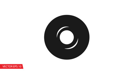 Black vinyl record close up view.