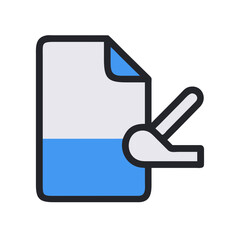 Obraz premium Document and writing tool minimalist design graphic on black backdrop vector illustration