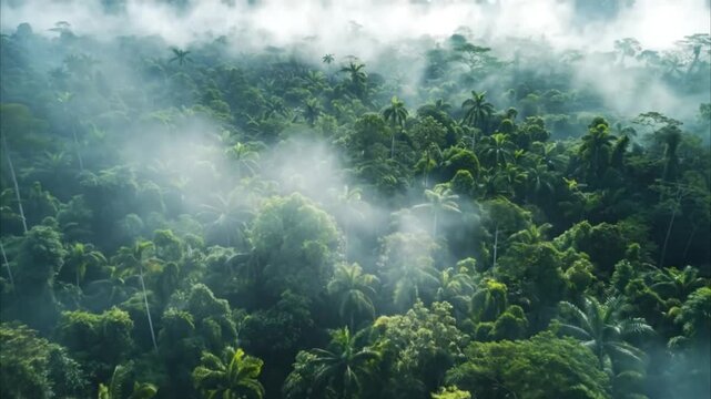 aerial view of dense tropical rainforest 4K Videos