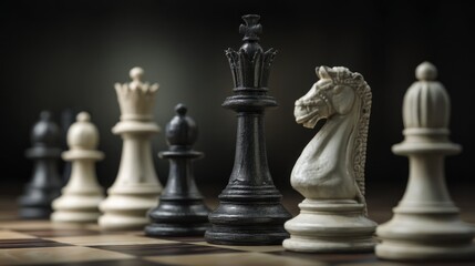 Fototapeta premium Chess pieces strategy
